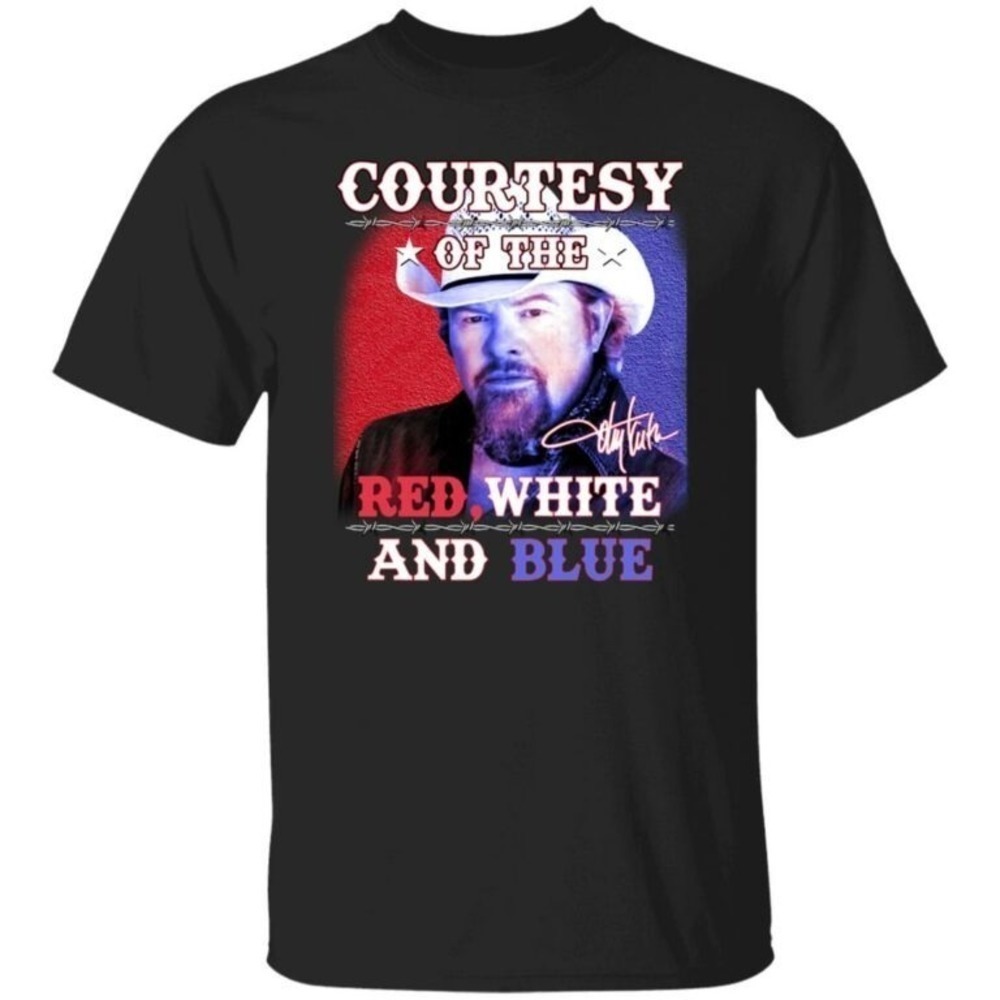 Courtesy Of The Red White And Blue Razor Wire Toby Keith Tribute Shirt